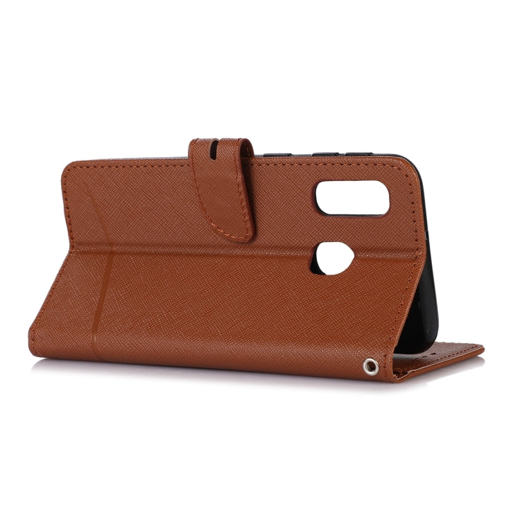 For Samsung Galaxy A40 Cross Texture Horizontal Flip Leather Phone Case