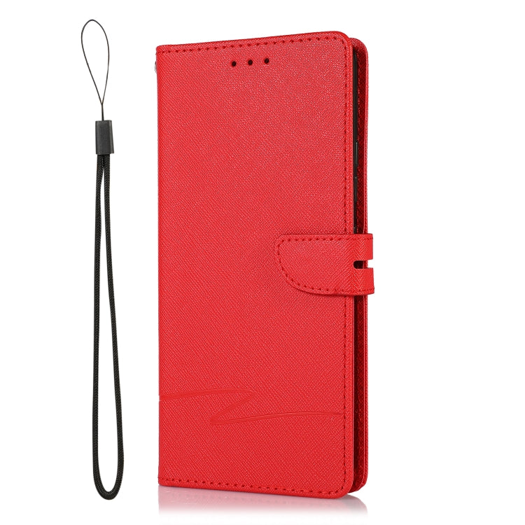 For Samsung Galaxy A42 5G Cross Texture Horizontal Flip Leather Phone Case