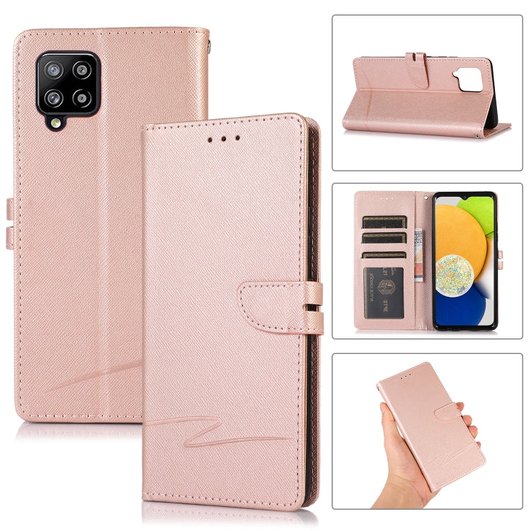 For Samsung Galaxy A42 5G Cross Texture Horizontal Flip Leather Phone Case