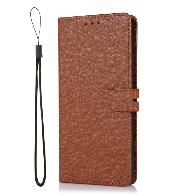 For Samsung Galaxy A42 5G Cross Texture Horizontal Flip Leather Phone Case