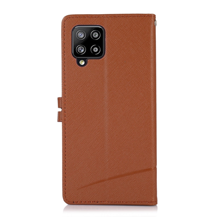 For Samsung Galaxy A42 5G Cross Texture Horizontal Flip Leather Phone Case