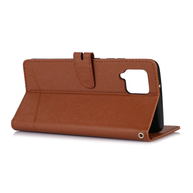 For Samsung Galaxy A42 5G Cross Texture Horizontal Flip Leather Phone Case