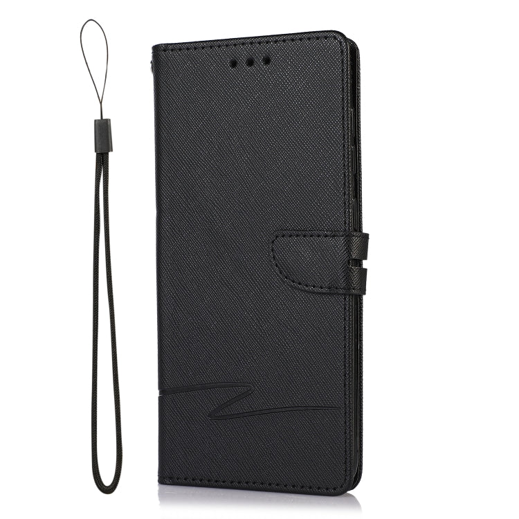 For Samsung Galaxy A50 Cross Texture Horizontal Flip Leather Phone Case