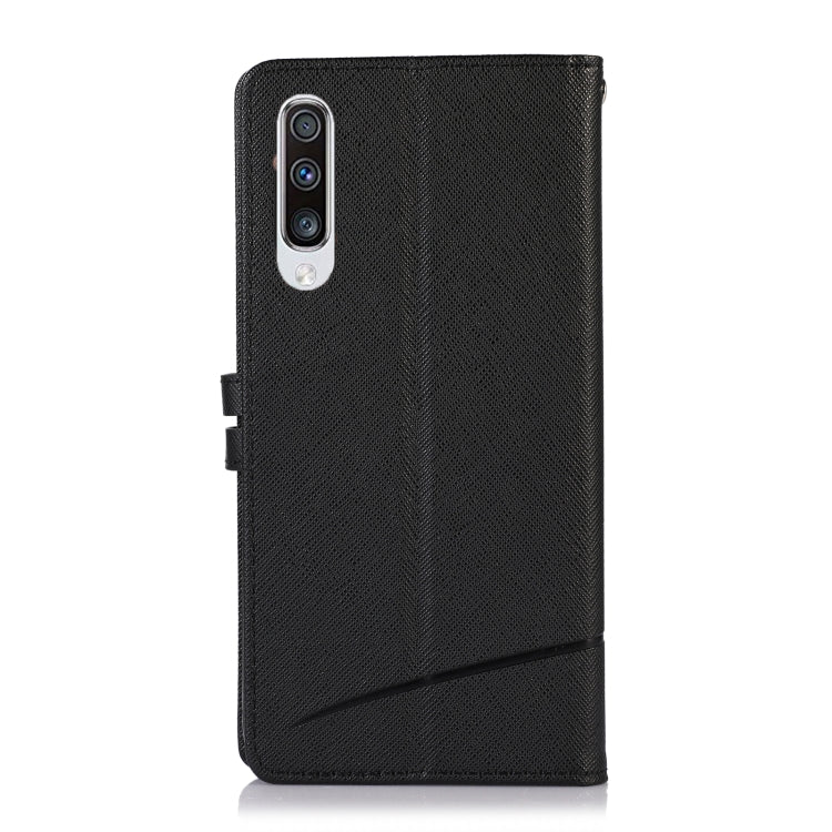 For Samsung Galaxy A50 Cross Texture Horizontal Flip Leather Phone Case
