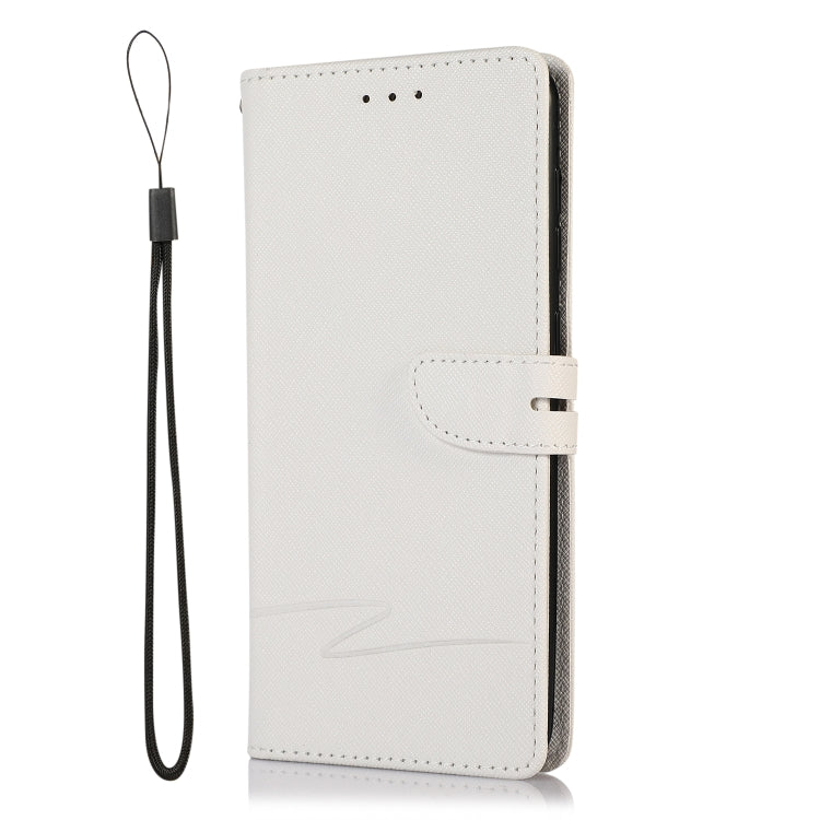 For Samsung Galaxy A50 Cross Texture Horizontal Flip Leather Phone Case