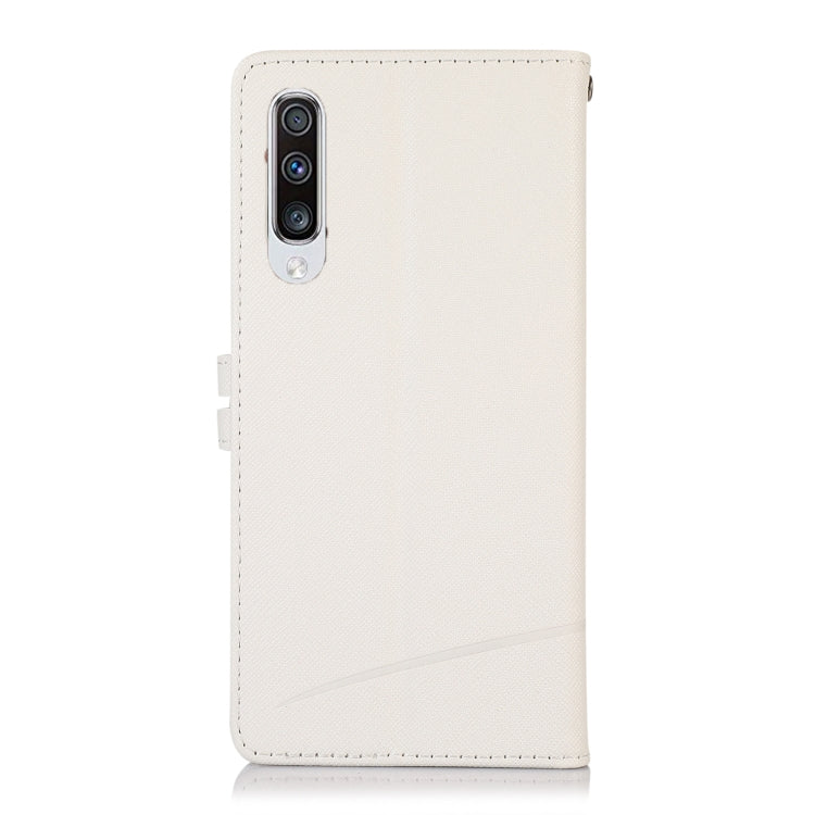 For Samsung Galaxy A50 Cross Texture Horizontal Flip Leather Phone Case