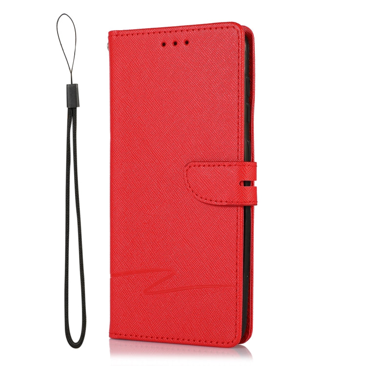 For Samsung Galaxy A50 Cross Texture Horizontal Flip Leather Phone Case
