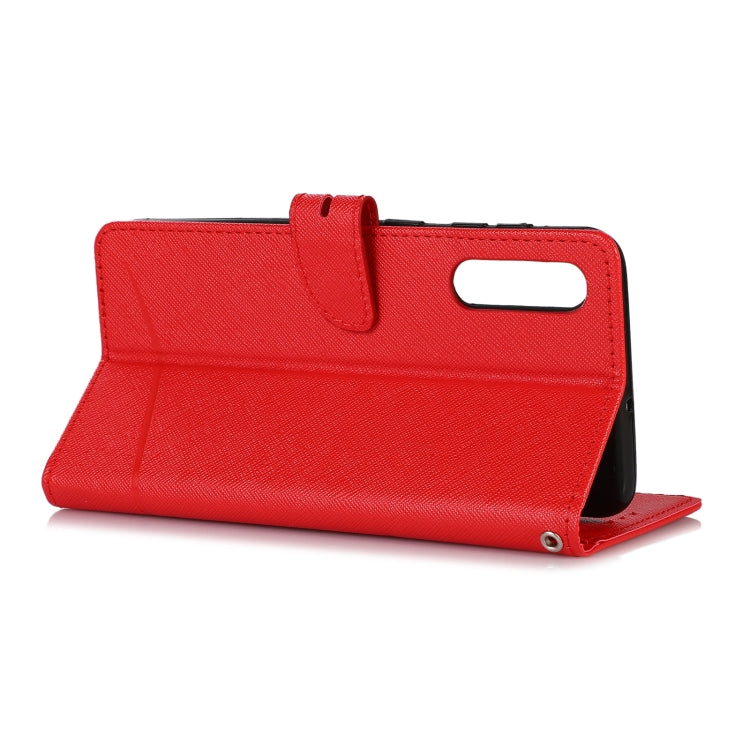 For Samsung Galaxy A50 Cross Texture Horizontal Flip Leather Phone Case
