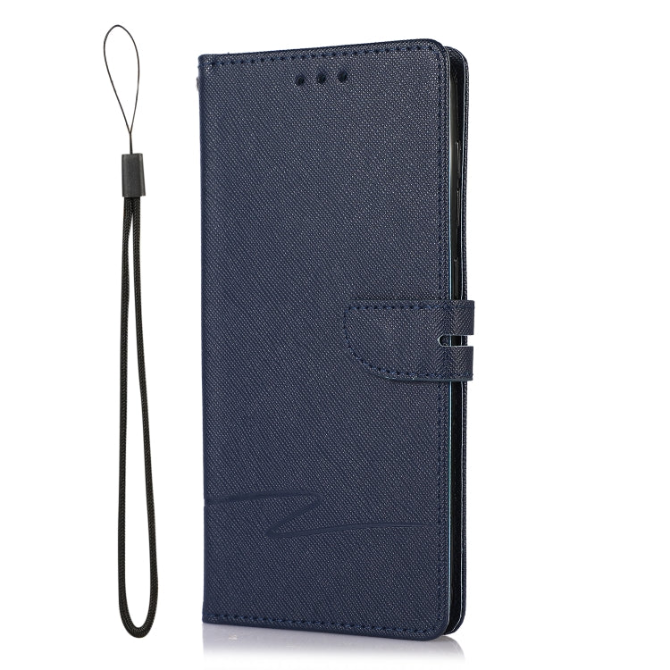 For Samsung Galaxy A50 Cross Texture Horizontal Flip Leather Phone Case