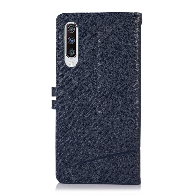 For Samsung Galaxy A50 Cross Texture Horizontal Flip Leather Phone Case