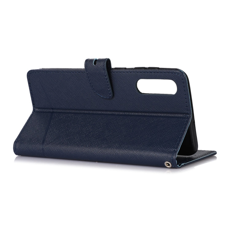 For Samsung Galaxy A50 Cross Texture Horizontal Flip Leather Phone Case