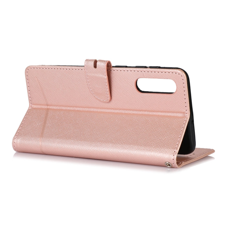 For Samsung Galaxy A50 Cross Texture Horizontal Flip Leather Phone Case