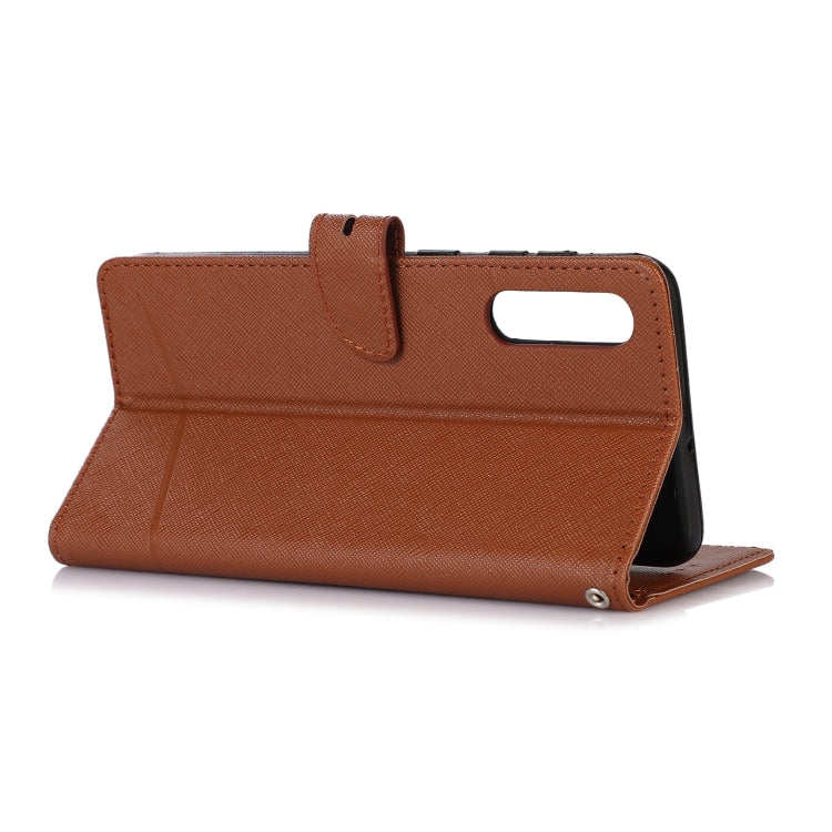 For Samsung Galaxy A50 Cross Texture Horizontal Flip Leather Phone Case