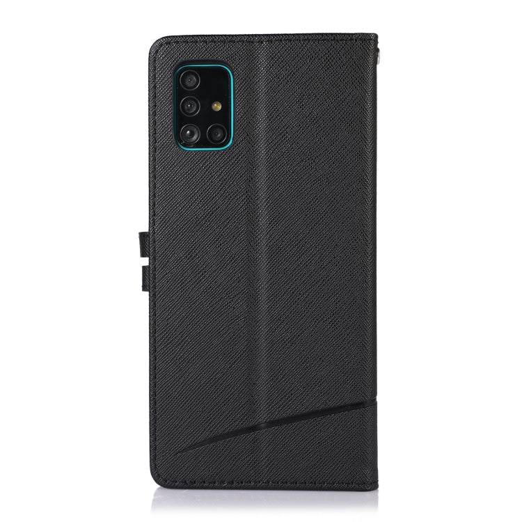 For Samsung Galaxy A51 5G Cross Texture Horizontal Flip Leather Phone Case