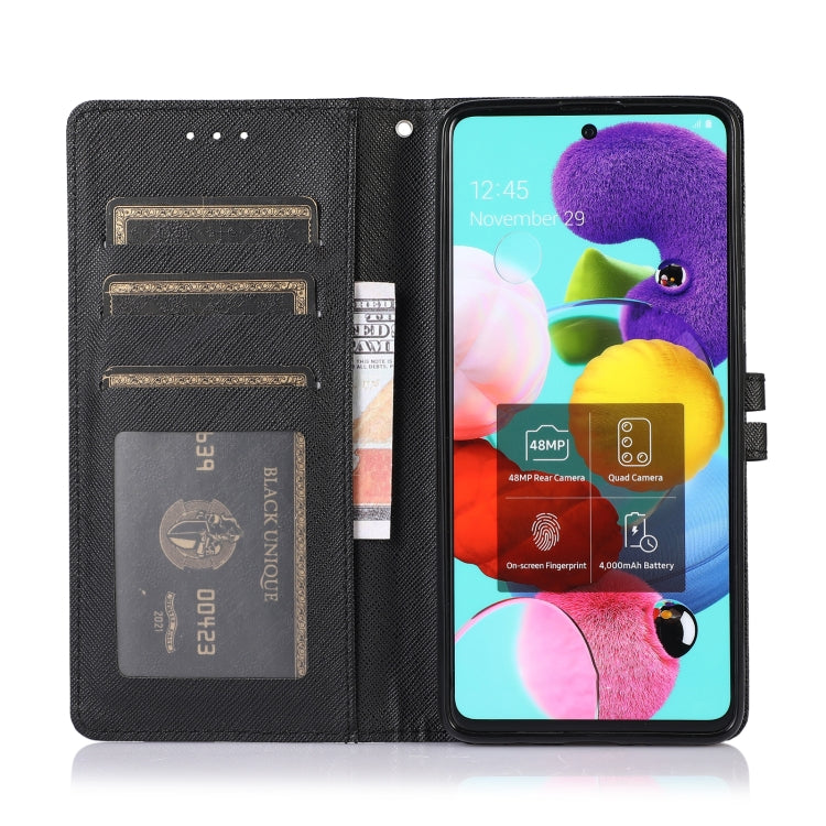 For Samsung Galaxy A51 5G Cross Texture Horizontal Flip Leather Phone Case