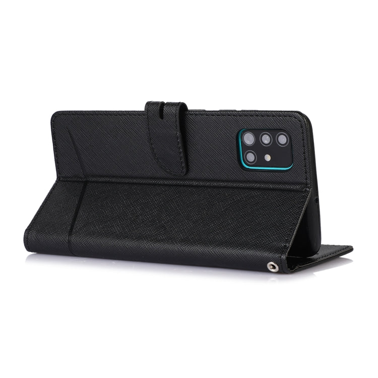 For Samsung Galaxy A51 5G Cross Texture Horizontal Flip Leather Phone Case