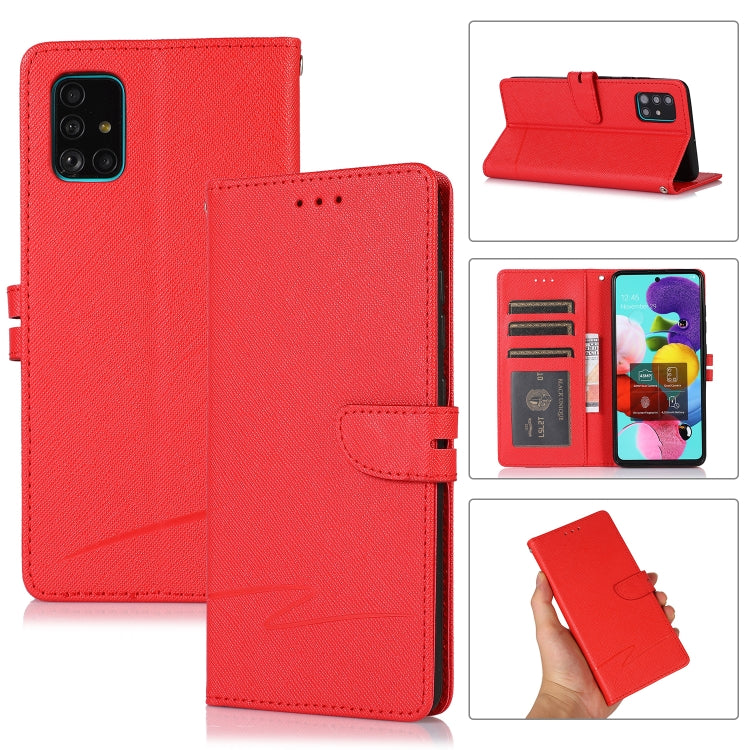 For Samsung Galaxy A51 5G Cross Texture Horizontal Flip Leather Phone Case