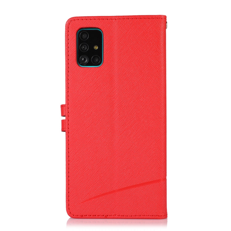 For Samsung Galaxy A51 5G Cross Texture Horizontal Flip Leather Phone Case