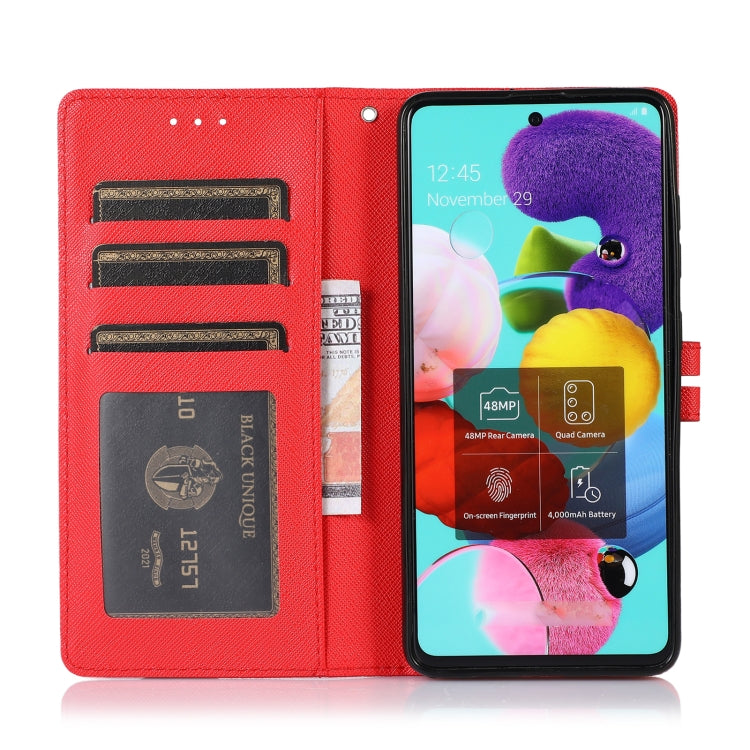 For Samsung Galaxy A51 5G Cross Texture Horizontal Flip Leather Phone Case