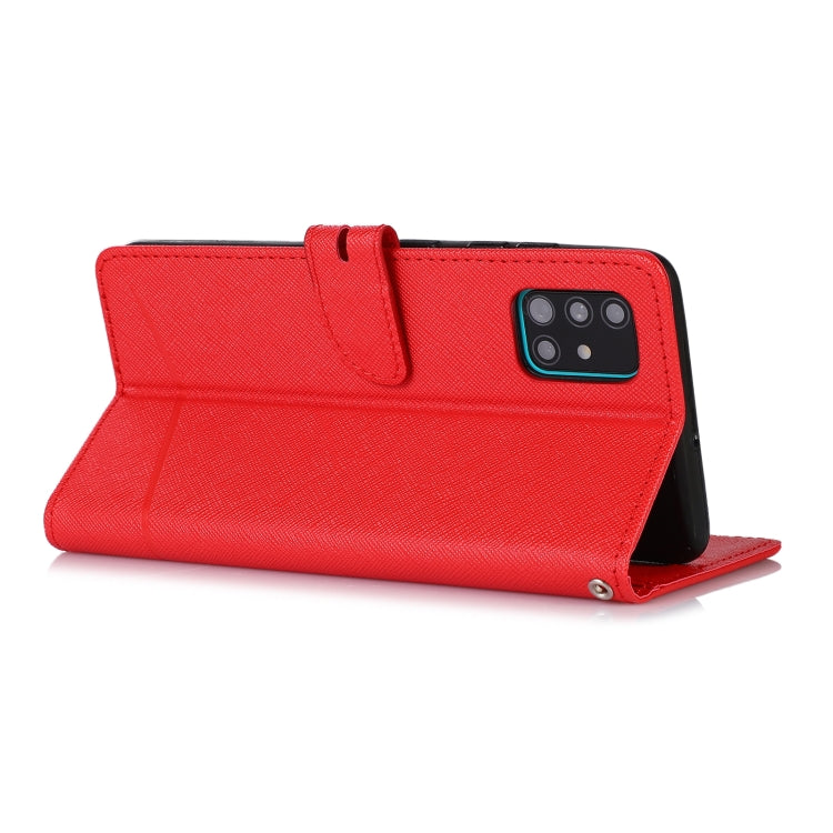 For Samsung Galaxy A51 5G Cross Texture Horizontal Flip Leather Phone Case