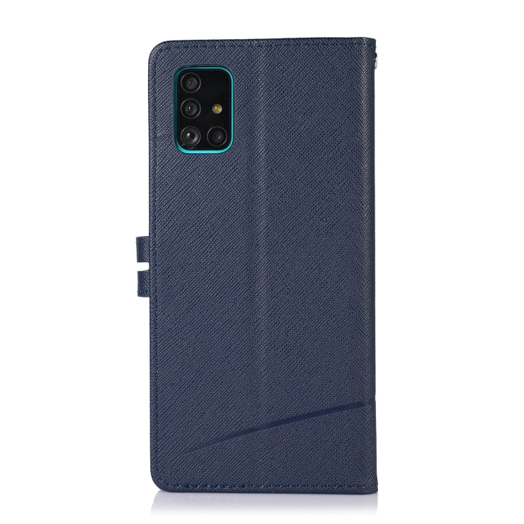 For Samsung Galaxy A51 5G Cross Texture Horizontal Flip Leather Phone Case