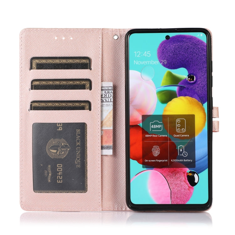 For Samsung Galaxy A51 5G Cross Texture Horizontal Flip Leather Phone Case