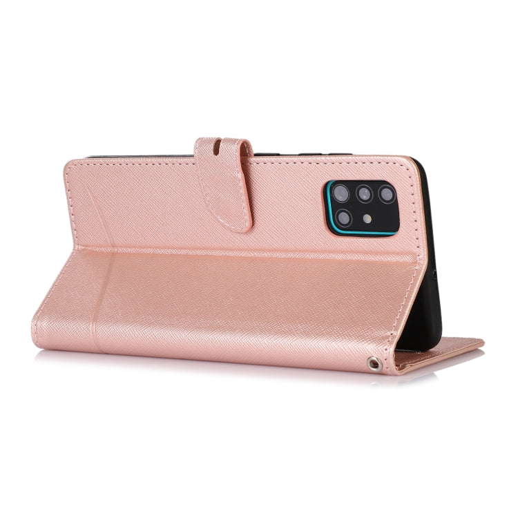 For Samsung Galaxy A51 5G Cross Texture Horizontal Flip Leather Phone Case