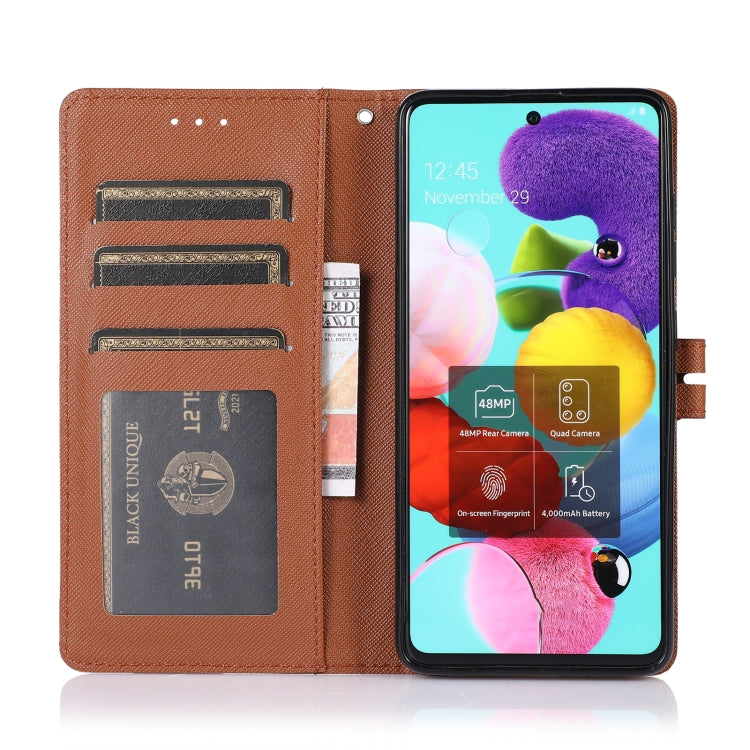 For Samsung Galaxy A51 5G Cross Texture Horizontal Flip Leather Phone Case