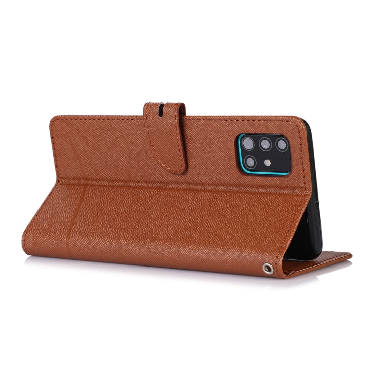 For Samsung Galaxy A51 5G Cross Texture Horizontal Flip Leather Phone Case