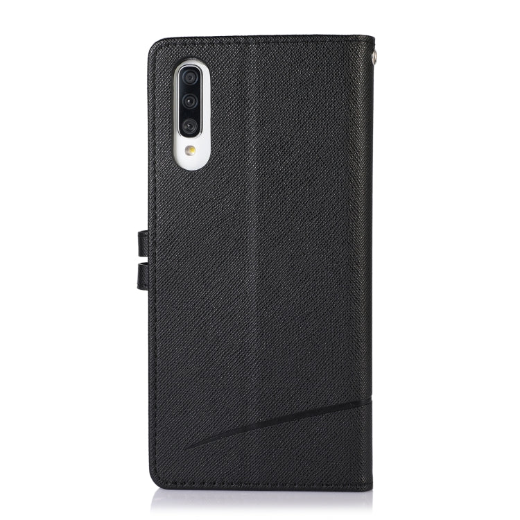For Samsung Galaxy A70 Cross Texture Horizontal Flip Leather Phone Case