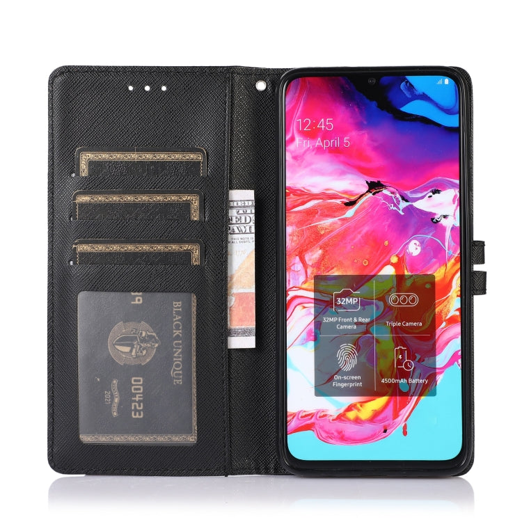 For Samsung Galaxy A70 Cross Texture Horizontal Flip Leather Phone Case