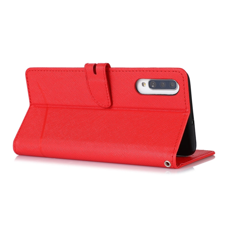 For Samsung Galaxy A70 Cross Texture Horizontal Flip Leather Phone Case