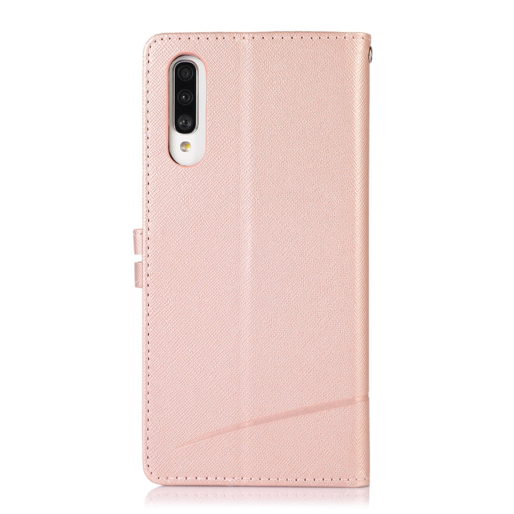 For Samsung Galaxy A70 Cross Texture Horizontal Flip Leather Phone Case
