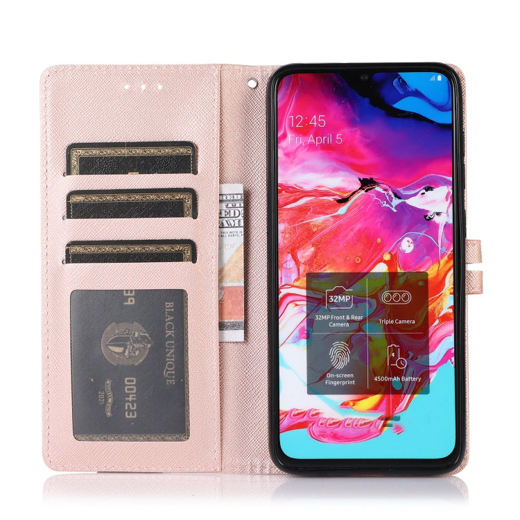 For Samsung Galaxy A70 Cross Texture Horizontal Flip Leather Phone Case