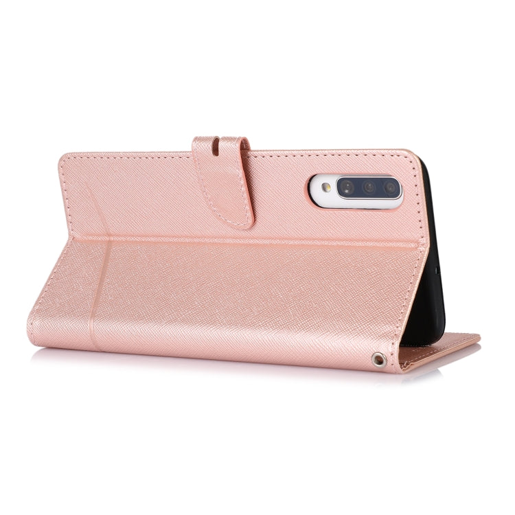 For Samsung Galaxy A70 Cross Texture Horizontal Flip Leather Phone Case