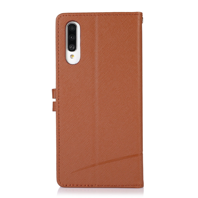 For Samsung Galaxy A70 Cross Texture Horizontal Flip Leather Phone Case