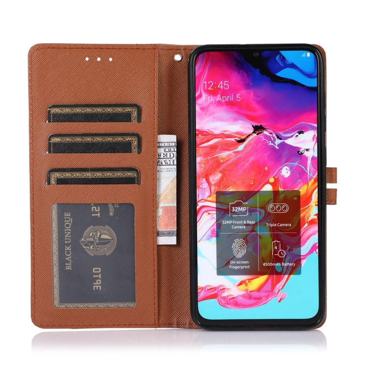 For Samsung Galaxy A70 Cross Texture Horizontal Flip Leather Phone Case