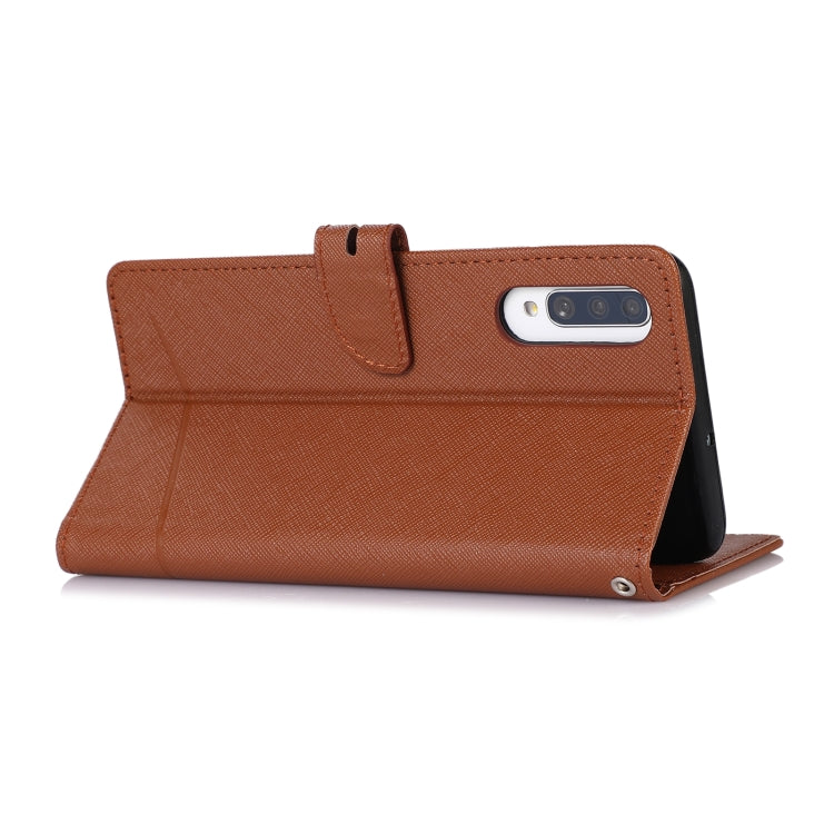 For Samsung Galaxy A70 Cross Texture Horizontal Flip Leather Phone Case