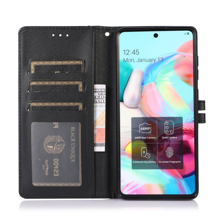 For Samsung Galaxy A71 Cross Texture Horizontal Flip Leather Phone Case