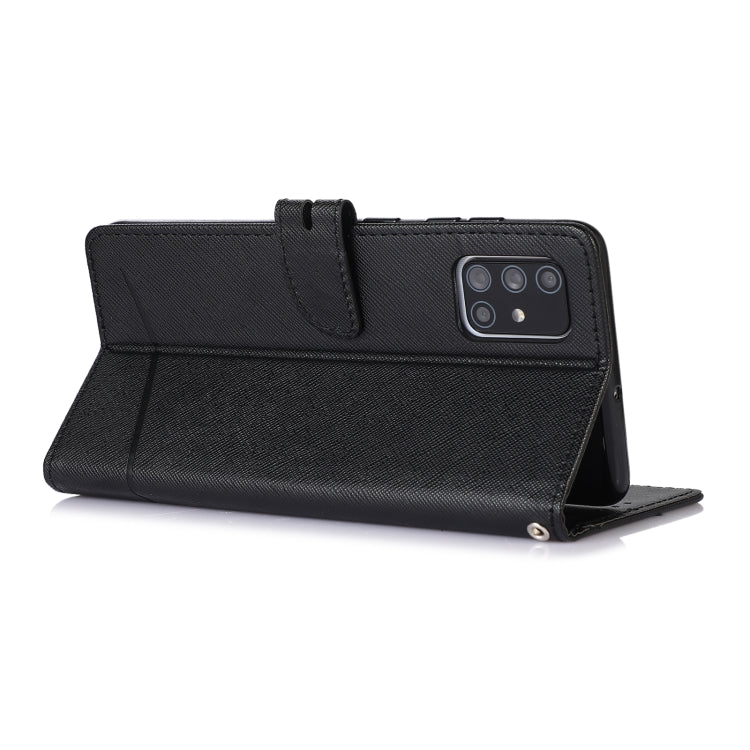 For Samsung Galaxy A71 Cross Texture Horizontal Flip Leather Phone Case