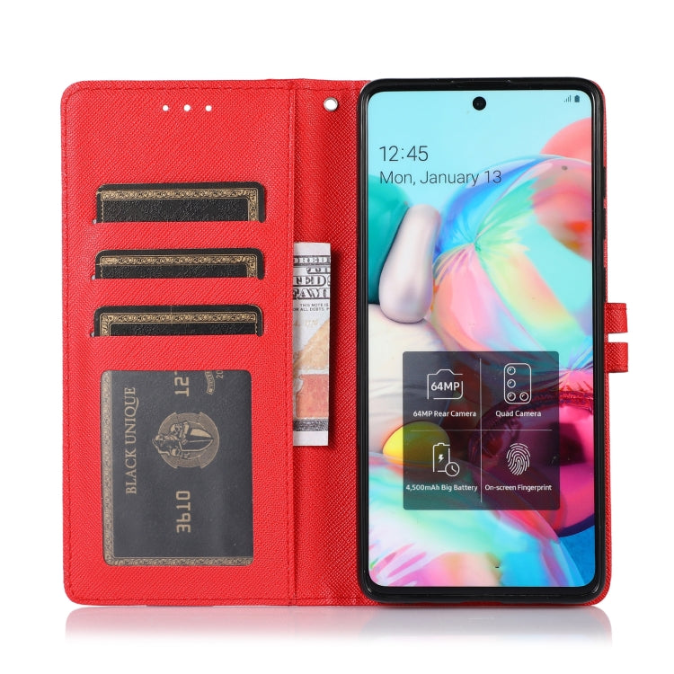 For Samsung Galaxy A71 Cross Texture Horizontal Flip Leather Phone Case