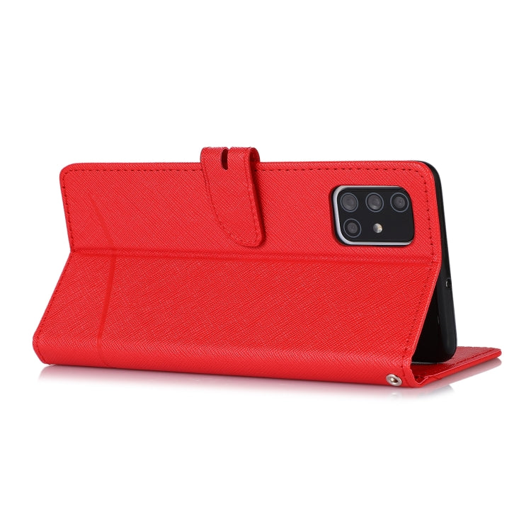 For Samsung Galaxy A71 Cross Texture Horizontal Flip Leather Phone Case