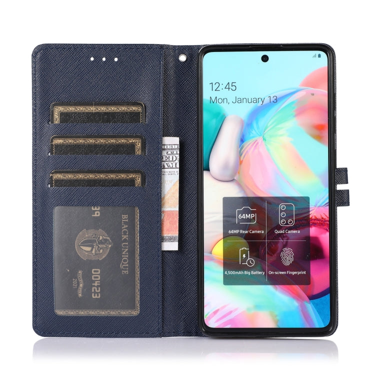 For Samsung Galaxy A71 Cross Texture Horizontal Flip Leather Phone Case