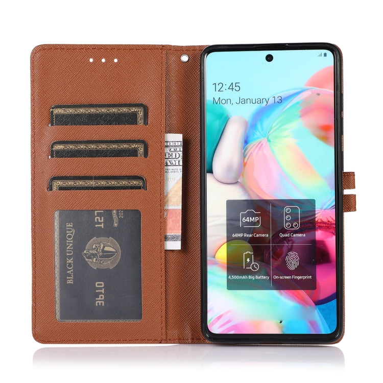 For Samsung Galaxy A71 Cross Texture Horizontal Flip Leather Phone Case