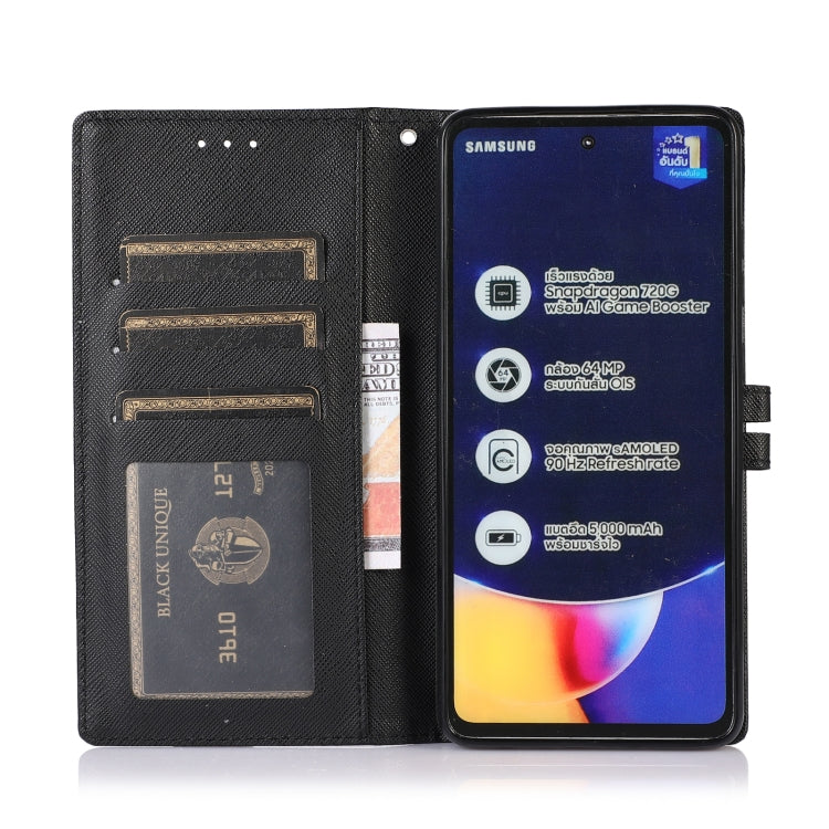 For Samsung Galaxy A72 5G Cross Texture Horizontal Flip Leather Phone Case