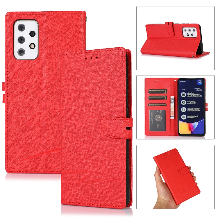 For Samsung Galaxy A72 5G Cross Texture Horizontal Flip Leather Phone Case