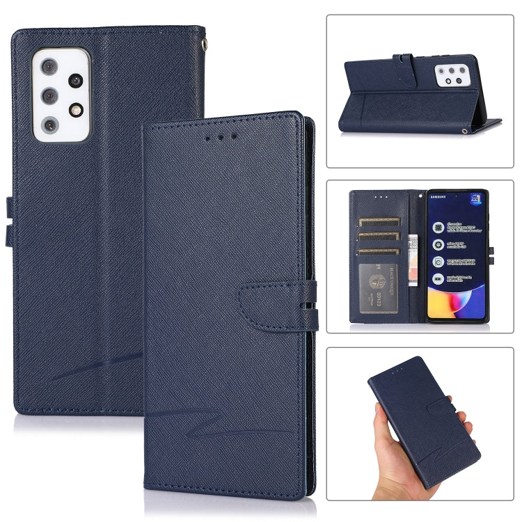 For Samsung Galaxy A72 5G Cross Texture Horizontal Flip Leather Phone Case