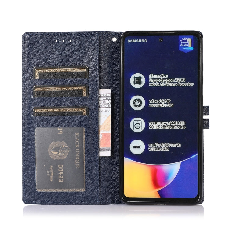 For Samsung Galaxy A72 5G Cross Texture Horizontal Flip Leather Phone Case