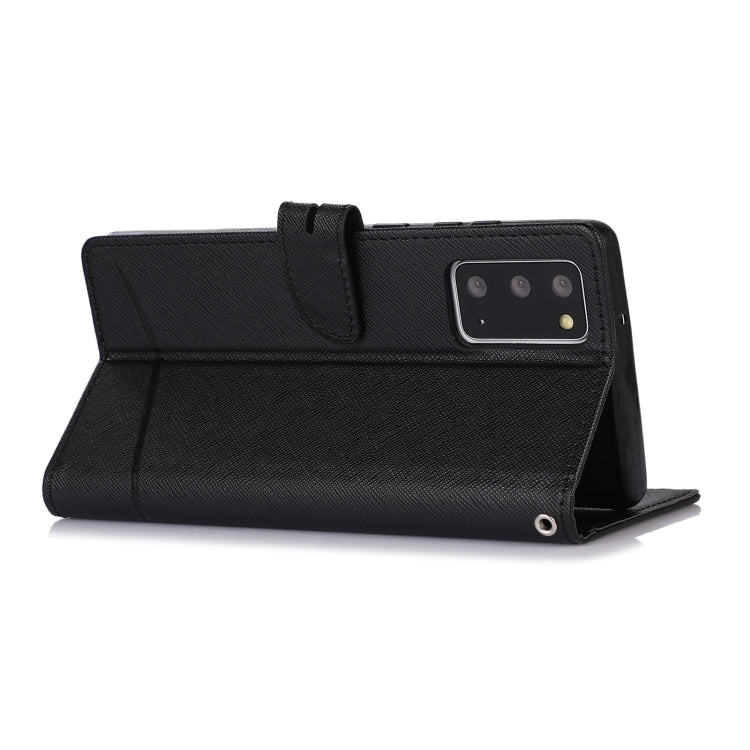 For Samsung Galaxy Note20 Cross Texture Horizontal Flip Leather Phone Case