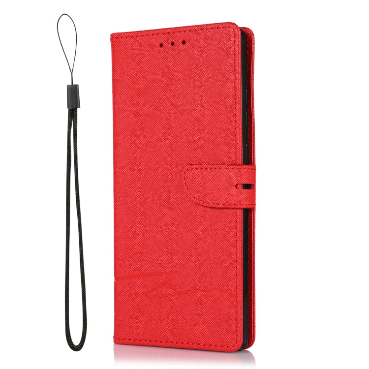 For Samsung Galaxy Note20 Cross Texture Horizontal Flip Leather Phone Case